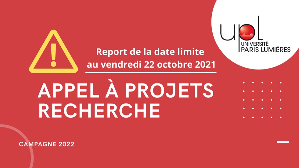 Appel à projets Recherche UPL - 2022